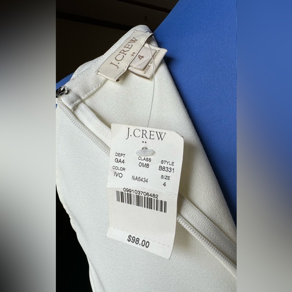 J Crew Ivory Scoop Neck Sleeveless Sheath Knee Length Dress Size 4 NWT - Picture 8 of 8